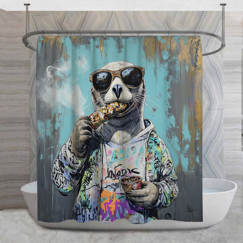 Rideau de douche Seal Eating Urban, H 93 po x l 70 po