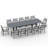 12-Person All-Aluminum Patio Dining Set with Extandable Rectangular Table