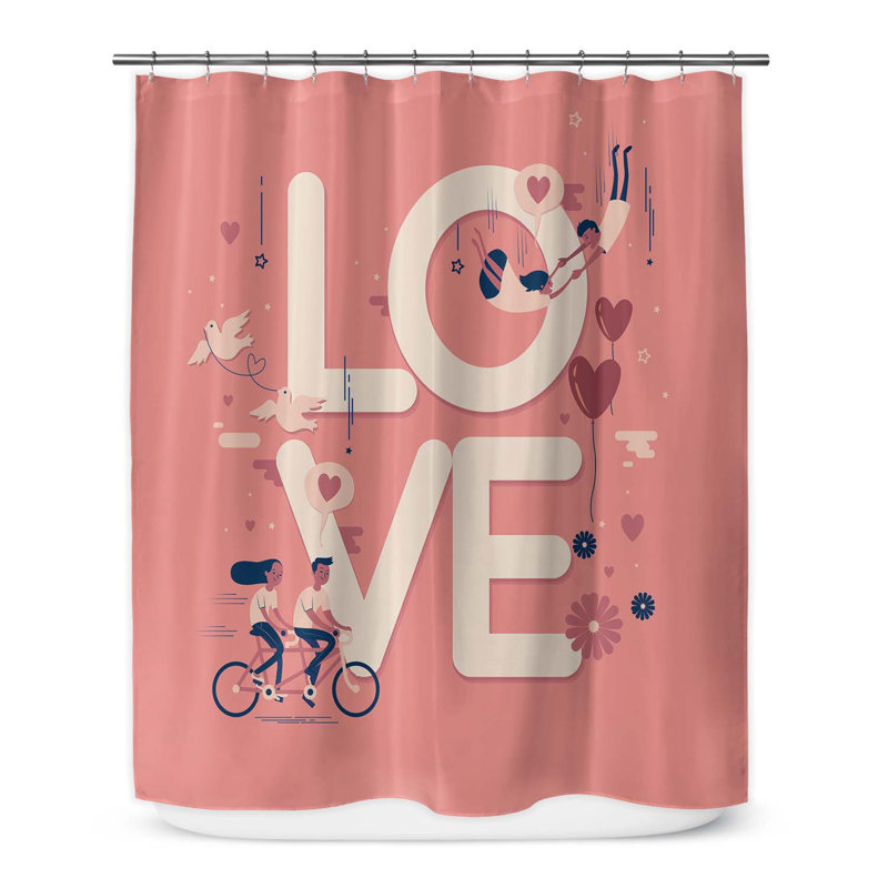 Anzhela Abstract Shower Curtain, 70" H x 71" W