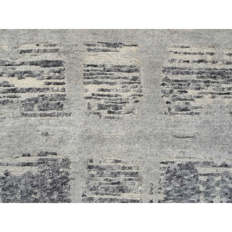 Tapis oriental en laine naturelle nouée à la main 2 pi 1 po x 3 po 1 po gris clair 2FAD31E8D1B647A3B67F5CD58C2BDAEA