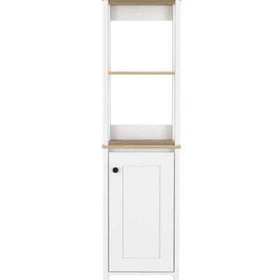 St. Clair Linen Cabinet, Two Interior  Shelves, Two Open Shelves, Single Door