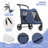 Foldable Pet Stroller for Small & Medium Dogs and Cats 3-Wheel Dog Stroller with 9 Angles Adjustable Handlebar -93312229