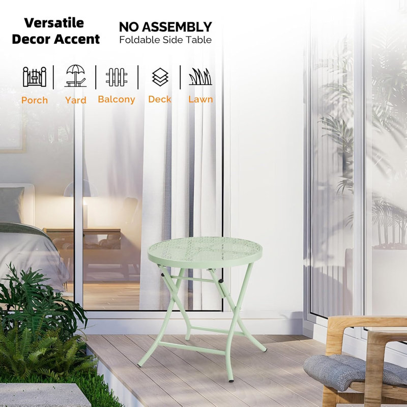 Table d'appoint pliante 18 po, Vert