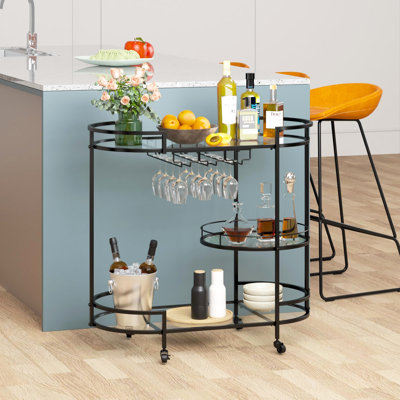 Mirror Shelf Metal Bar Cart by Ebern Designs