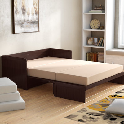Grand lit escamotable avec matelas et prises de courant Towe