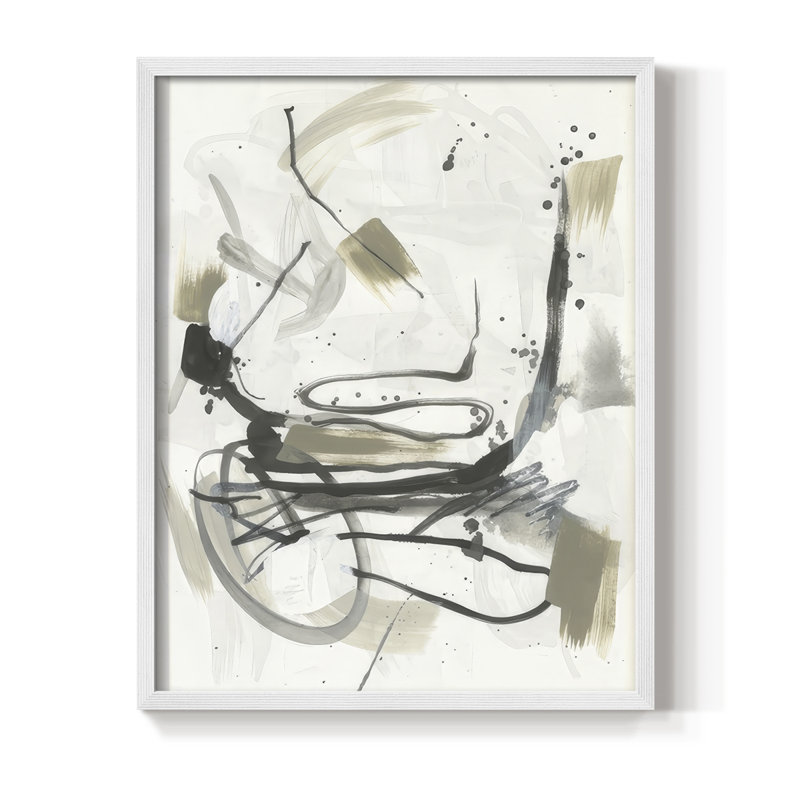 «Serpentine Alphabet I», reproduction encadrée - bois massif, H 30 po x l 24 po, Blanc