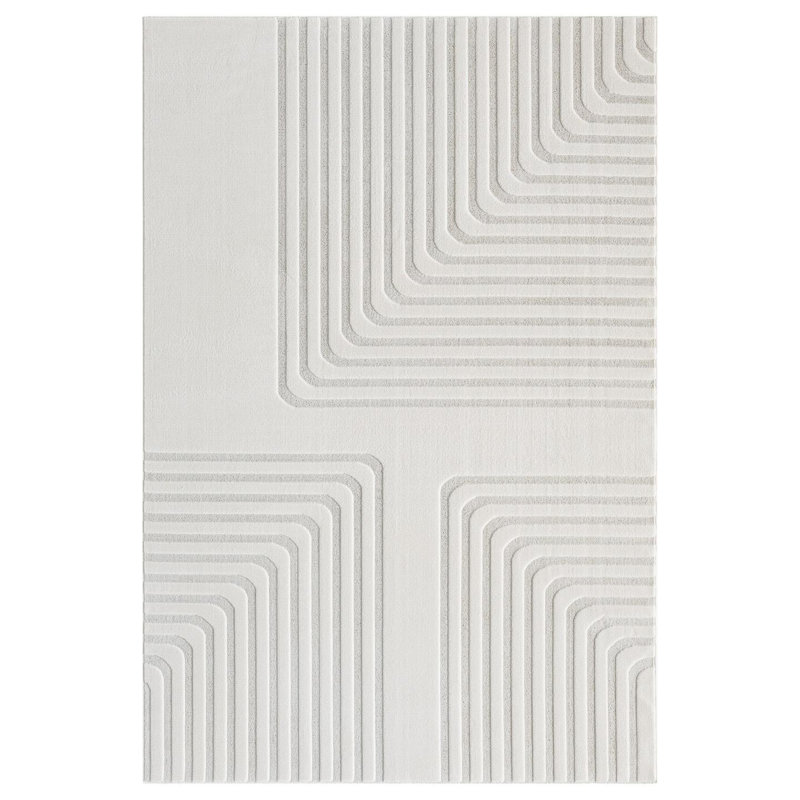 Mid-Century Modern Geometric Area Rug, Rectangle 5' x 7'