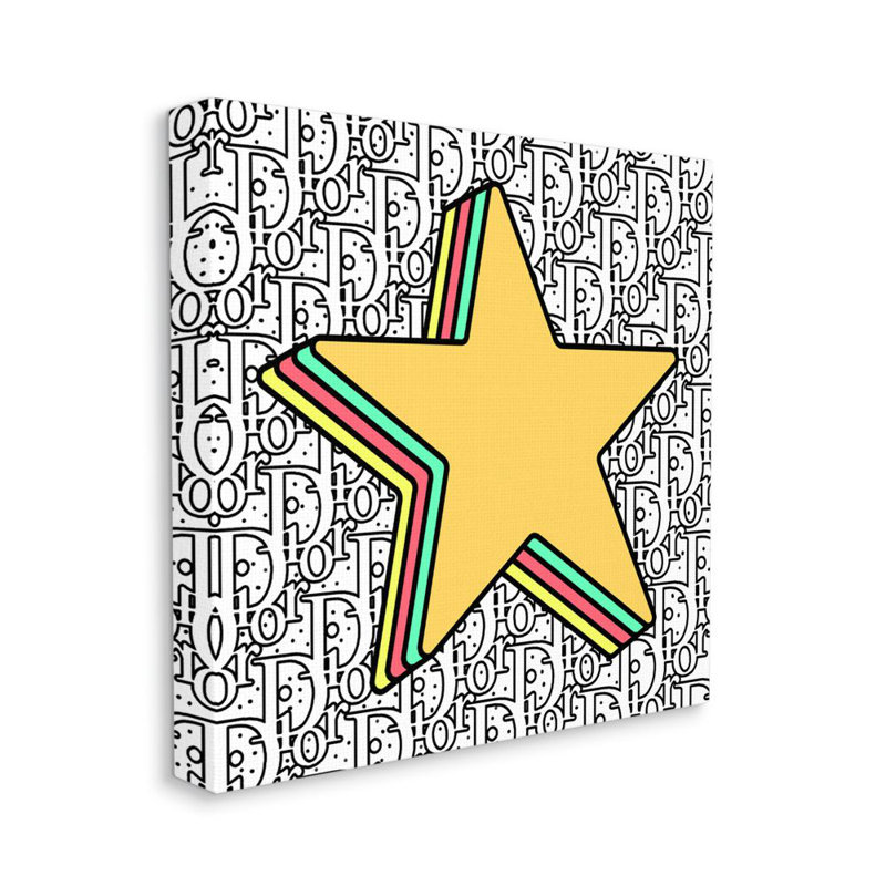 «Star Shape Pop Art over High Fashion» par Ziwei Li - impression d'art graphique, Toile tendue, H 17 po x l 17 po x P 1,5 po