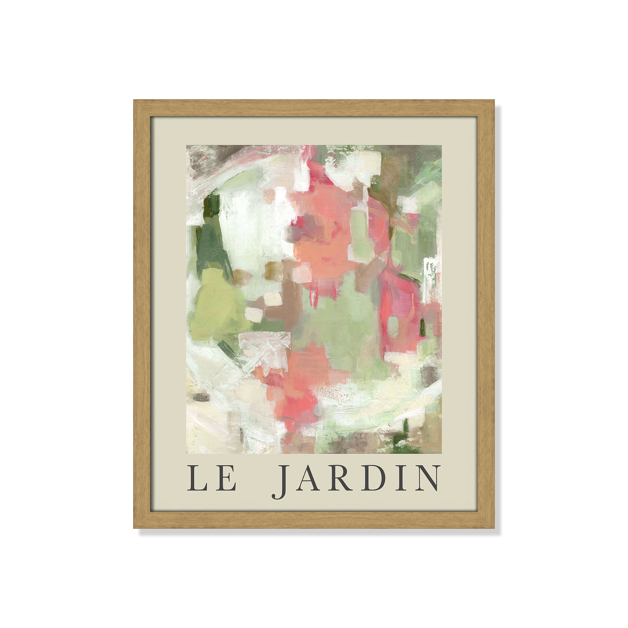 Botanical Poster Collection " Le Jardin " by Carol Robinson, Natural Single Picture Frame, 19" H x 16" W x 0.75" D, No