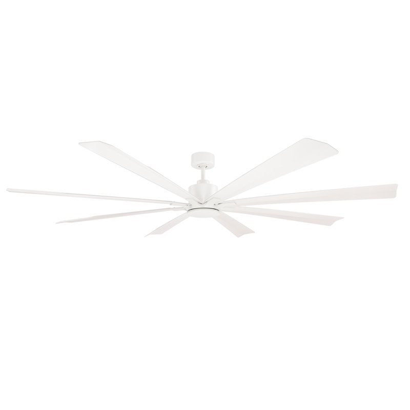 Size Matters 8-Blade Smart Ceiling Fan With Remote Control Included, Works With Alexa and iOS / Android App, Matte White, 84"