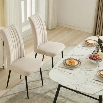 Ensemble de chaises de salle à manger rembourrées en velours de 20 po de hauteur et siège (ensemble de 2)