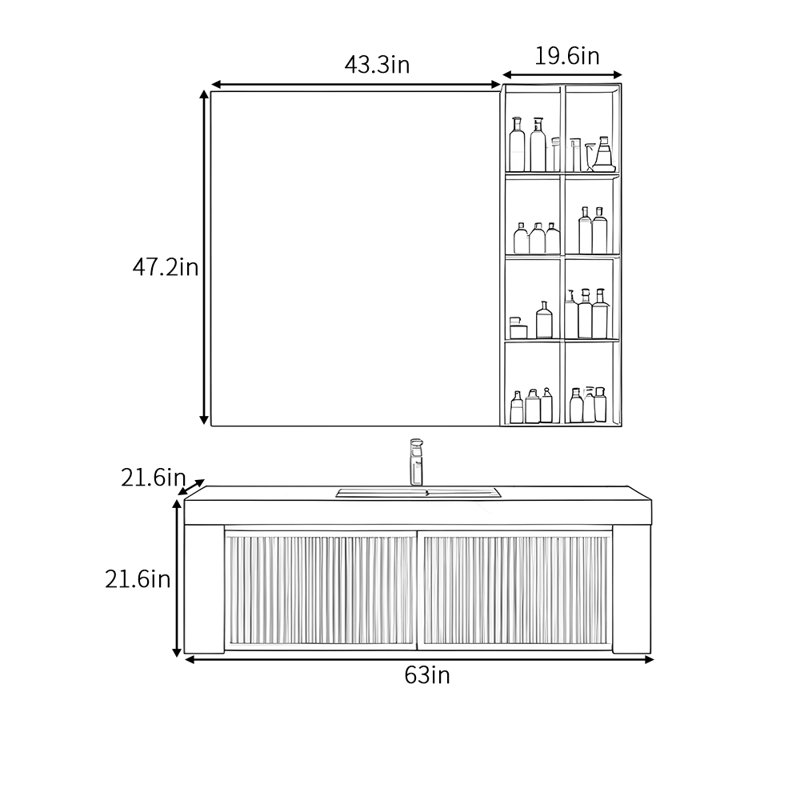 Light luxury simple style bathroom cabinet