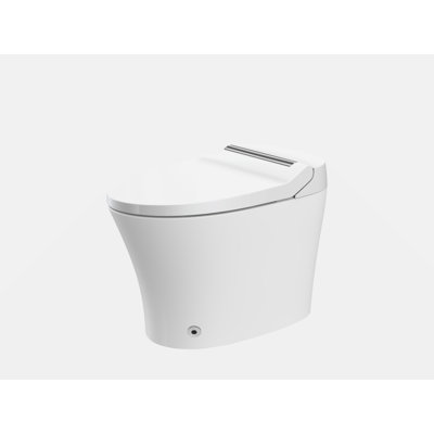 Smart Toilet With Built-In Heated Seat, One Piece Elongated Modern Toilet With Adjustable Temp Heated Seat, Auto Flush,  Dual Flush Toilet 1/1.28 GPF, Foot Sensor Flush, White Night Light,Knob Control