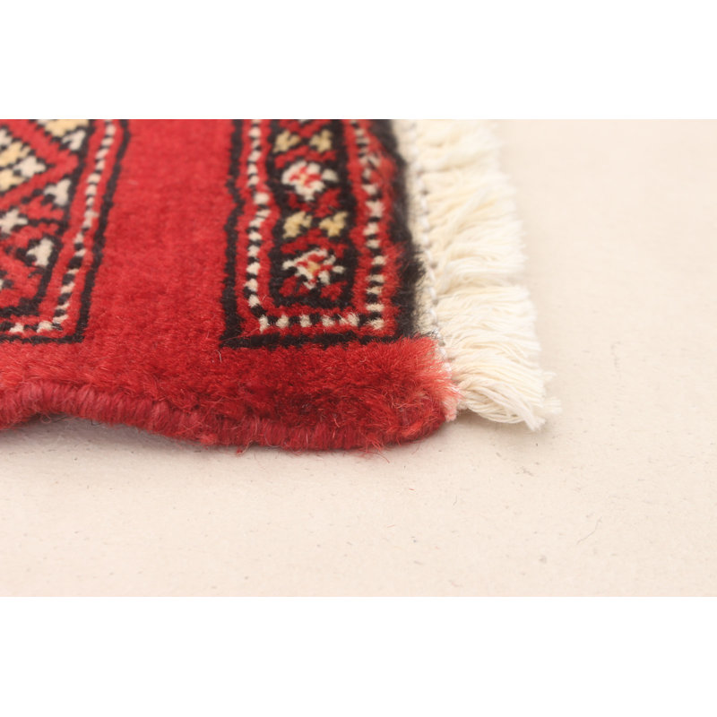 Tapis rouge Finha Peshawar Bokhara 6 pi 6 po x 9 pi 10 po