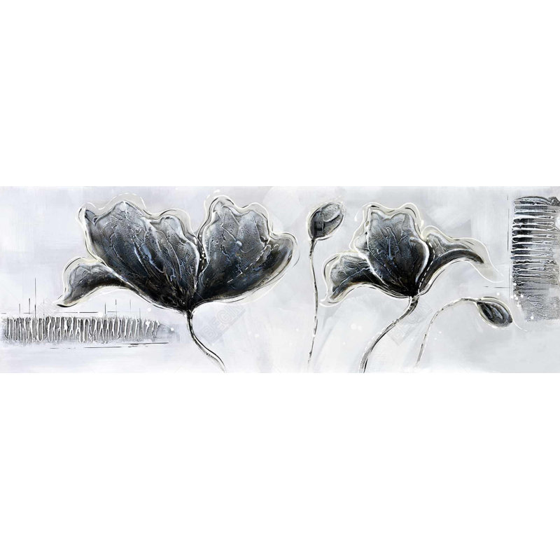 Fleurs de style industriel - Toile avec cadre