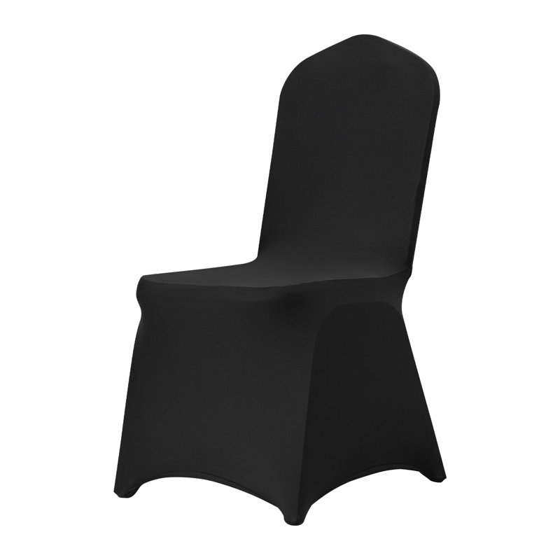 Universal Stretch Spandex Folding Chair Covers - Black Elastic Slipcovers for Wedding, Banquet & Party (30 Pack)