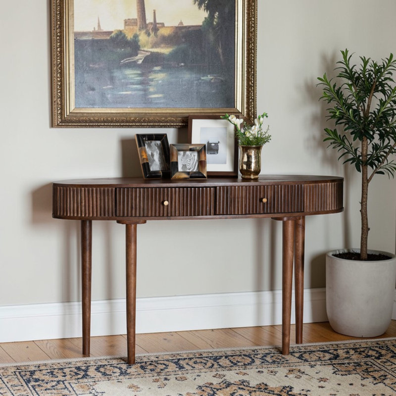 Console ovale 2 tiroirs Leyna