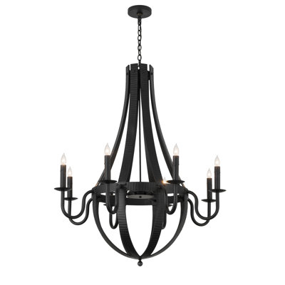 Lustre 8 lumières l 42 po Metallo