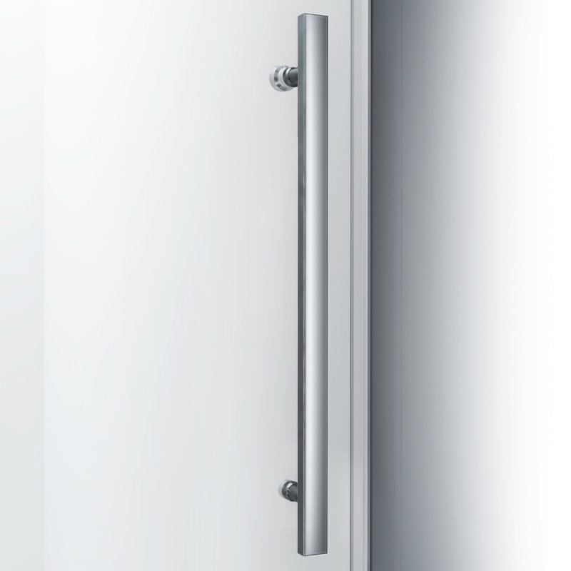 Enigma Air 56" W x 62" H Single Sliding Frameless Tub Door, Polished Stainless Steel