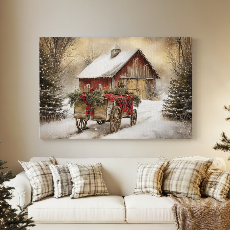 Dawn of Candlelit Village - Toile tendue avec châssis de qualité supérieure, H 18 po x l 12 po