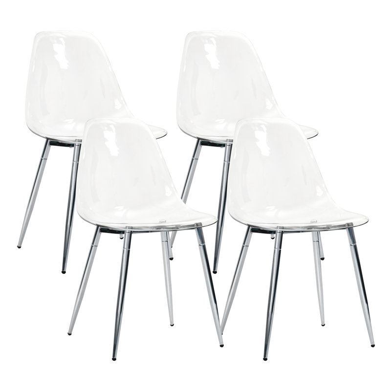 Ensemble de 4 chaises d'appoint Fuzail, Transparent
