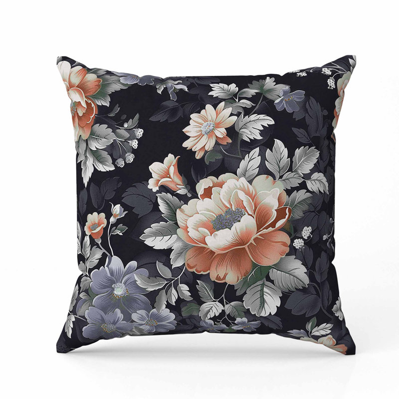 Coussin en faux suède English Twilight, Gris, Carré 16 po