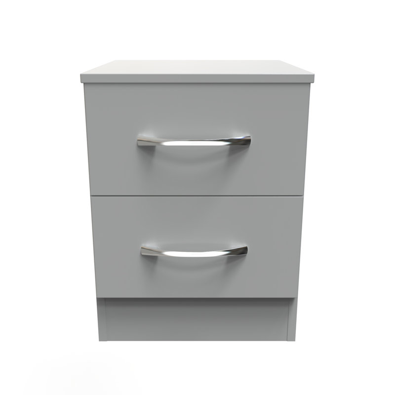 Fully Assembled Lavdi 2 DrawerÂ Bedside Table, Dusk Grey