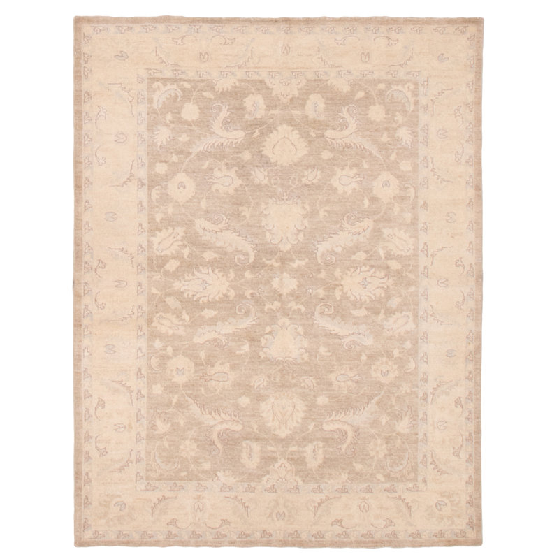 Tapis taupe Peshawar Oushak 5 pi 0 po x 6 pi 6 po