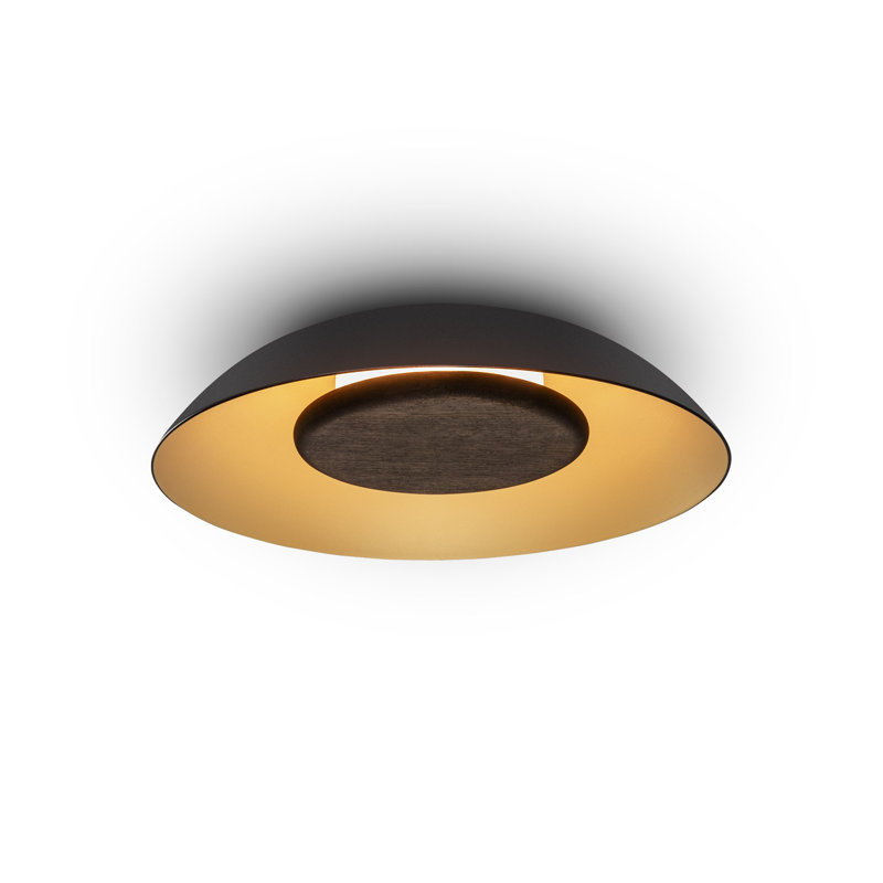 Volo 1 - Light LED Flush Mount, Noir Black/Dark Staned Walnut, 3500 Kelvins