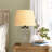 Fillable Glass Table Lamp with Linen Shade
