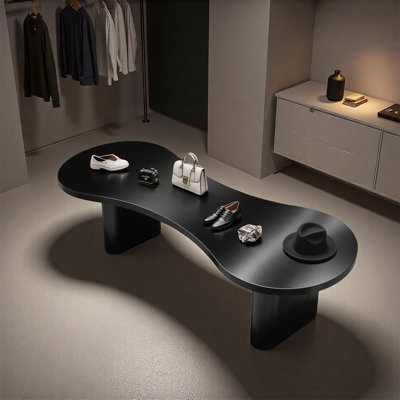 Table de présentation minimaliste en acier inoxydable
