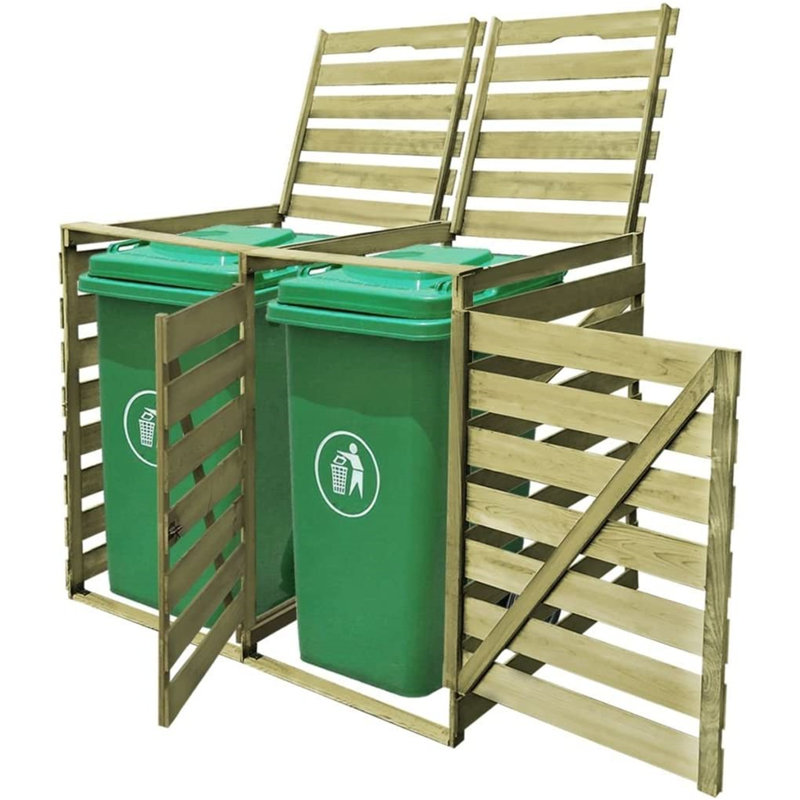 Kinard Wooden Double Bin Store