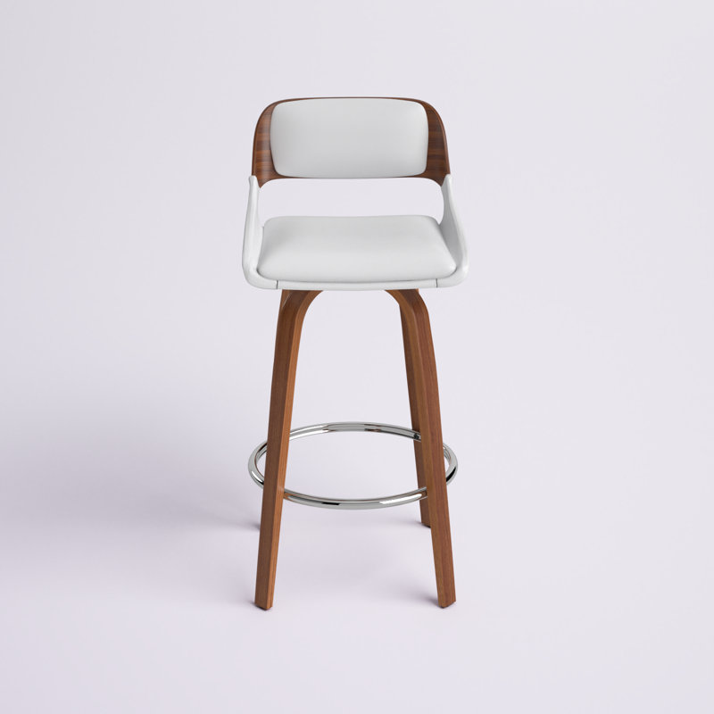 Benedek Swivel Upholstered Counter Stool, White