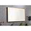 Miroir de salle de bain 60 po x 36 po à DEL, fixation murale, effet brouillard, 3 températures de couleur, gradation continue, cadre en aluminium, miroir de meuble-lavabo doré brossé 60 po, 36 po, couleurs disponibles, cadre-118023024