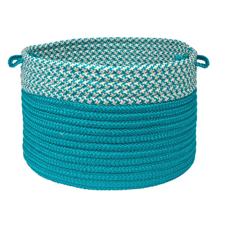 Panier de rangement Ariadne Houndstooth, Turquoise, H 10 po x l 14 po x P 14 po