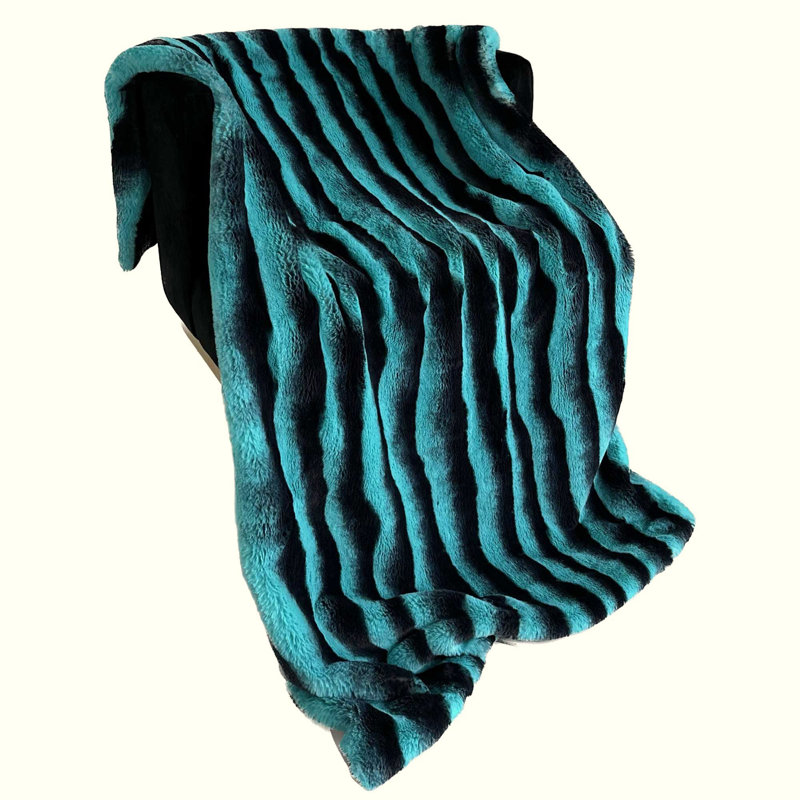 Couverture en fausse fourrure Wild Ocean, L 60 po x L 72 po