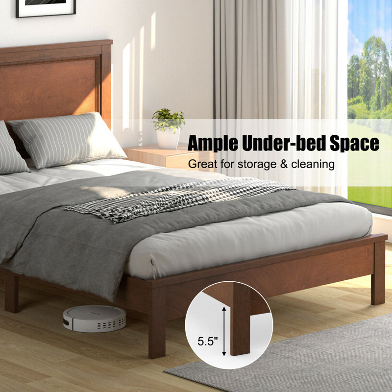 Base de lit Algene, Noyer, Grand