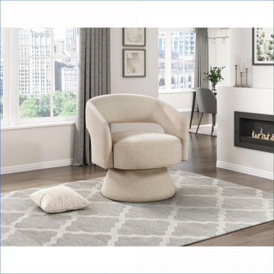 Fauteuil d'appoint pivotant pour adultes, revêtement en velours taupe brun taupe, siège d'appoint moderne en bois massif pour la maison, le salon, la chambre à coucher