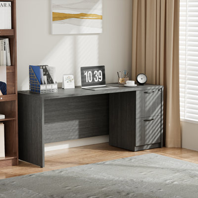 66.93'' Executive Office Desk With Lockable Cabinet