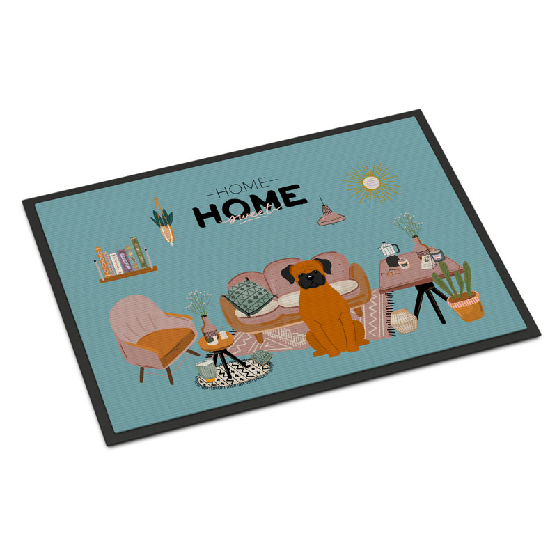 Tapis d'entrée antidérapant Guerline L 27 po x l 18 po, Boxer fauve