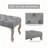 Vintage Upholstered Button Tufted Bench Entryway Ottoman With Rubber Wood Legs For Dining Room Bedroom, Gray