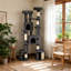 Dark Grey 79" Tall Cat Tower with Reinforced Dual Baseboard, Designed for Large Adult Cats