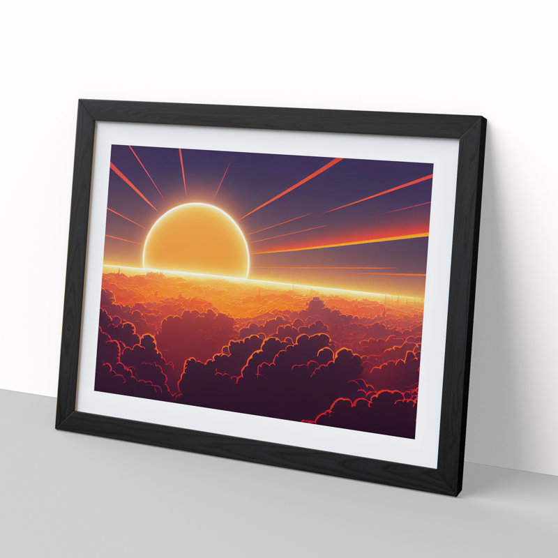 Dazzling Sunset - Framed Print, Black