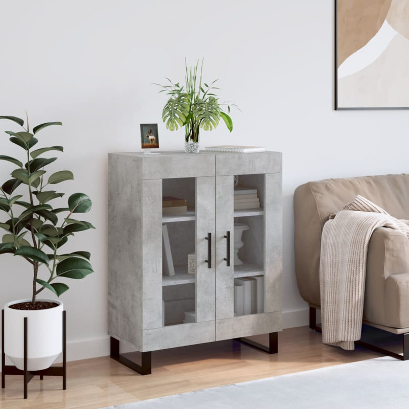 Neoga Display Cabinet, Concrete Grey