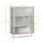 23.62-Inch Modern Double Glass Doors Wall Cabinet With 2-Tier Enclosed Storage, 1 Open Shelf & 1 Towel Rack For Entryway Living Room Bathroom Dining Room-1543750556