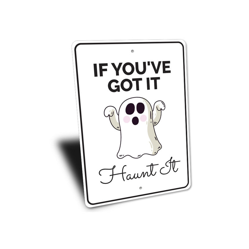 Haunt It Sign, H 18 po x l 12 po x P 0,06 po