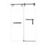 Porte de douche coulissante simple sans cadre l 60 po x H 76 po avec verre trempé de 5/16 po (8 mm), bande de rétention d'eau en métal