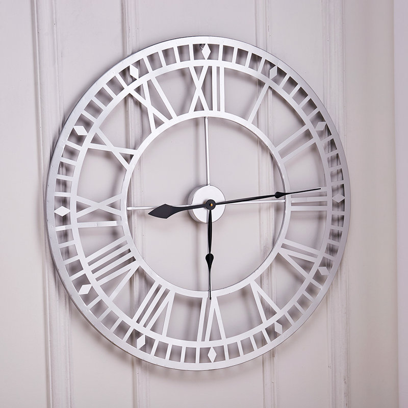Byrle Metal Wall Clock, Silver