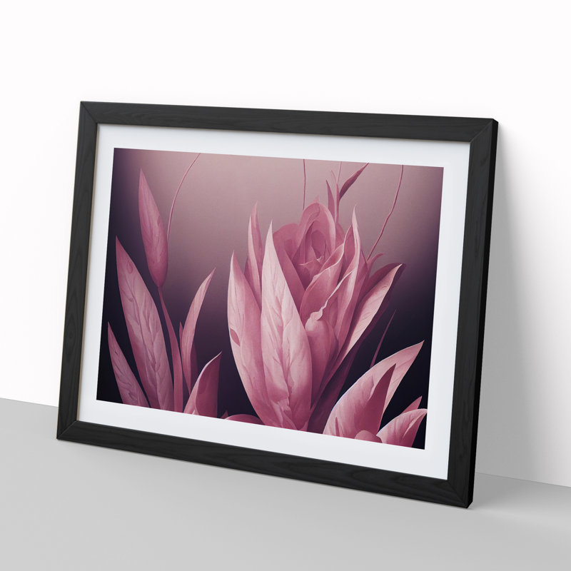 Lush Flower - Single Picture Frame Print, 25cm H x 34cm W x 2cm D, Black