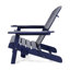 Chaise en bois bleu pour le plaisir au bord de la piscine, conception pliante et porte-gobelets - profondeur de 30,74 po, largeur de 36,61 po, hauteur de 33,43 po, terrasse de 22,17 lb